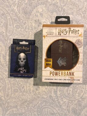 Harry Potter Brown Leather-Style Powerbank & Set of Playing Cards